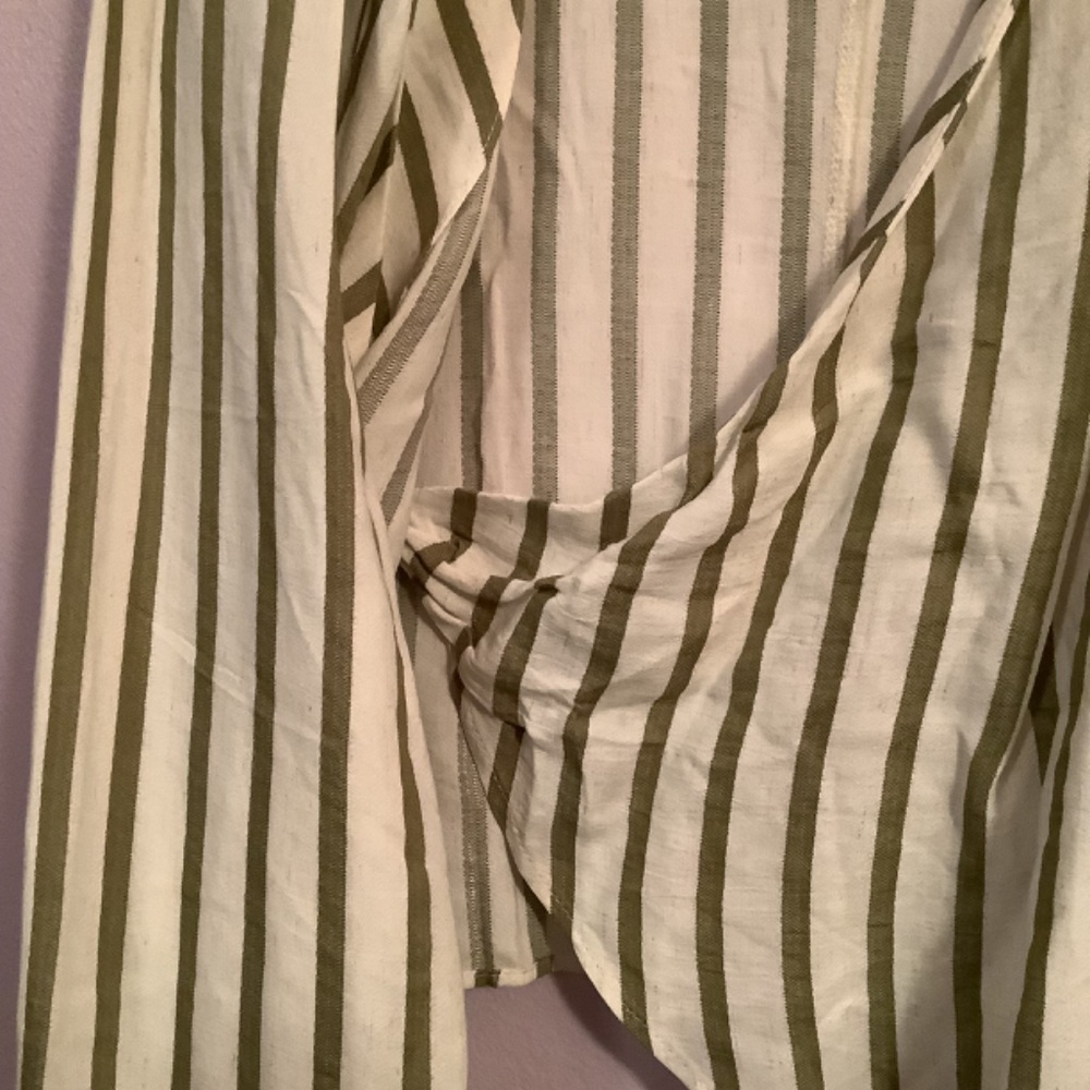 Topshop Nordstrom’s Wrap Style With Bold Stripes Long Sleeve Wrap Top - Picture 3 of 10